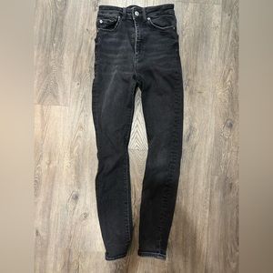 Zara Black Denim Skinny High Waisted Jeans W24